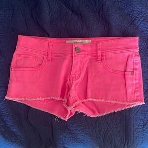 Hot pink jean shorts A&F